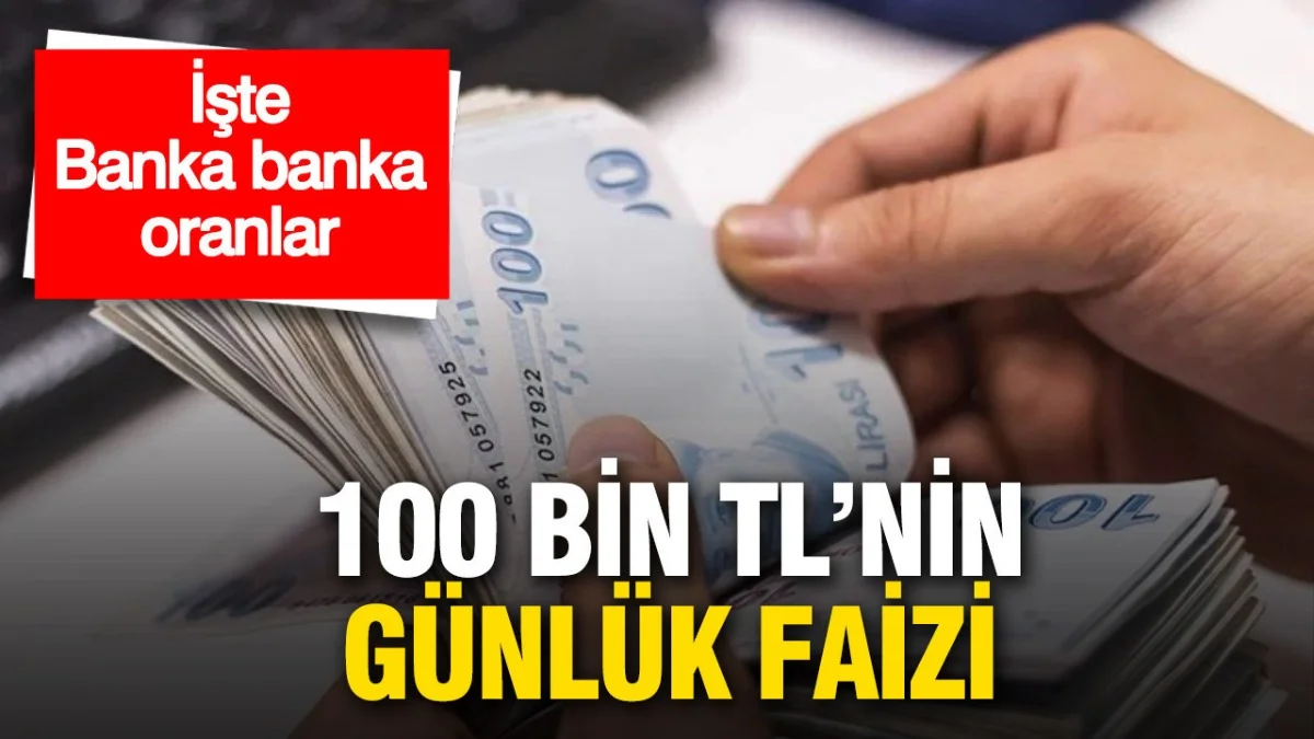 100 Bin TL’nin Günlük Faiz Kazancı Açıklandı: Banka Banka Güncel Getiri Tablosu - Ekonomi Haberleri