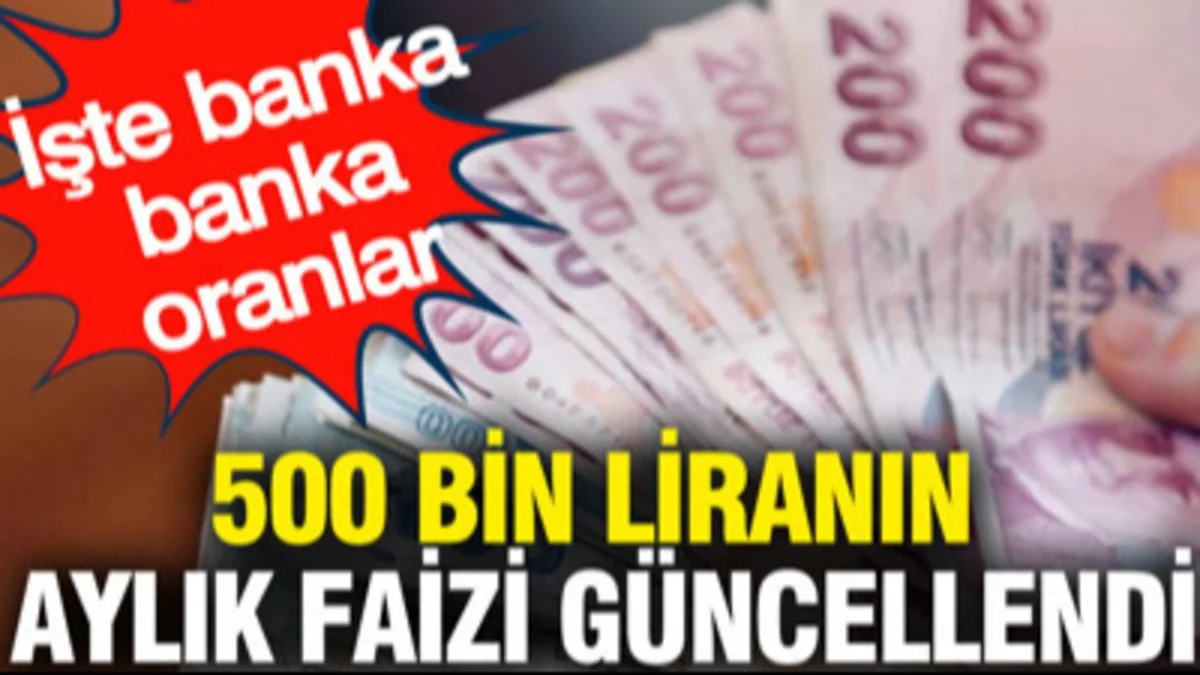 500 Bin TL Mevduatın Aylık Kazancı Değişti: Banka Banka Faiz Oranları